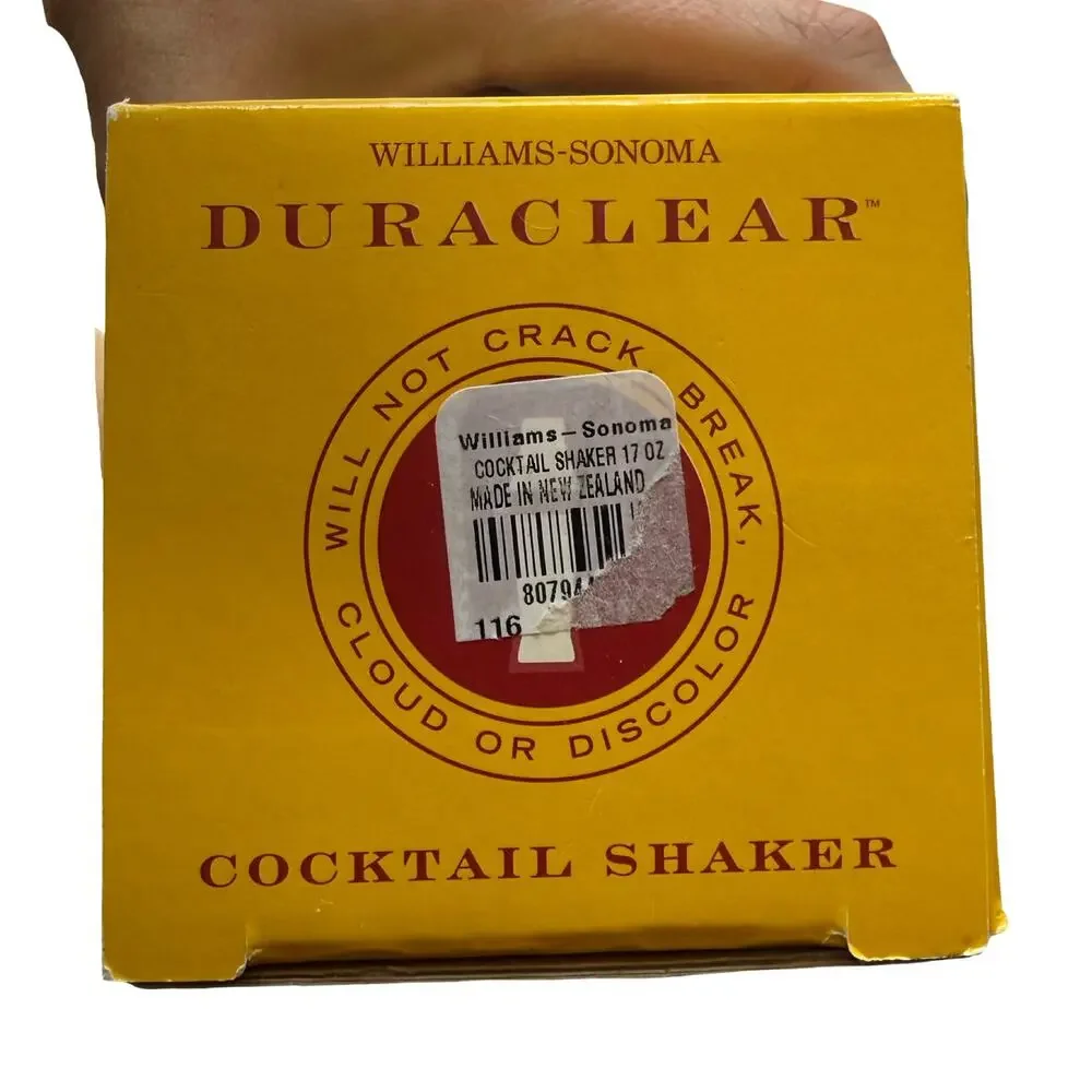 Williams Sonoma Duraclear Polycarbonate Clear Cocktail Shaker NEW in Box